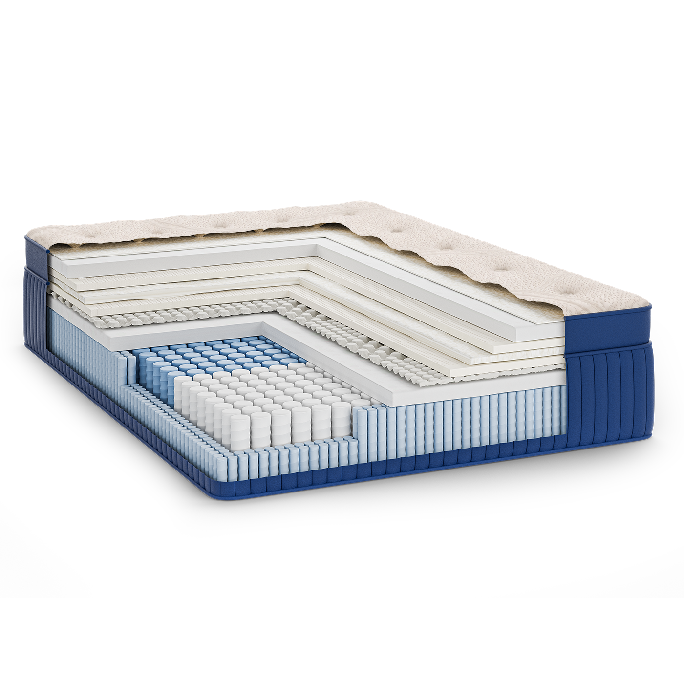 Sereniti mattress cutaway showing its layered construction